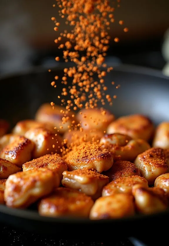 seasoning chicken with fajita