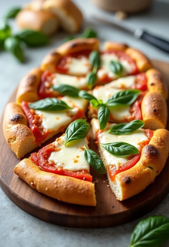 serving the freshly baked pizza
