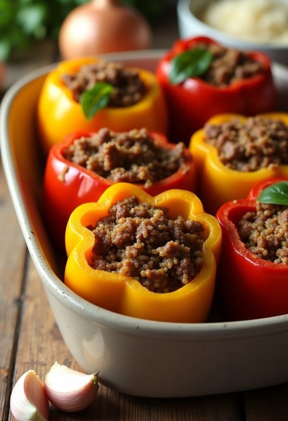 stuffing and baking peppers