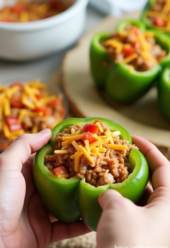 stuffing bell peppers process