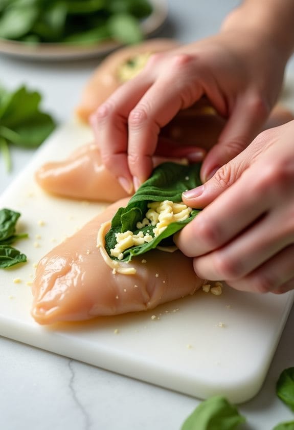 stuffing chicken breasts process