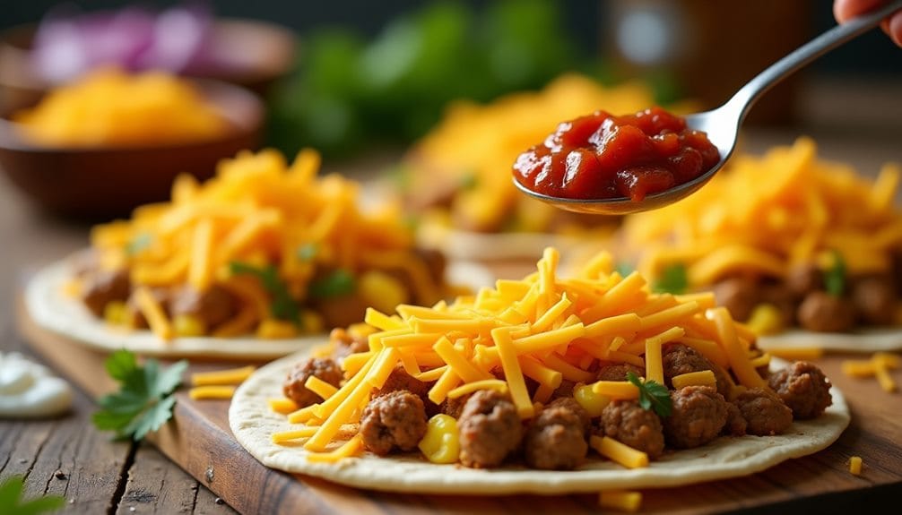 topping tacos with toppings