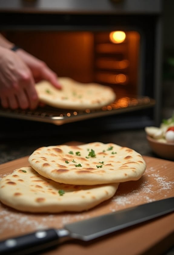 warm and slice pita