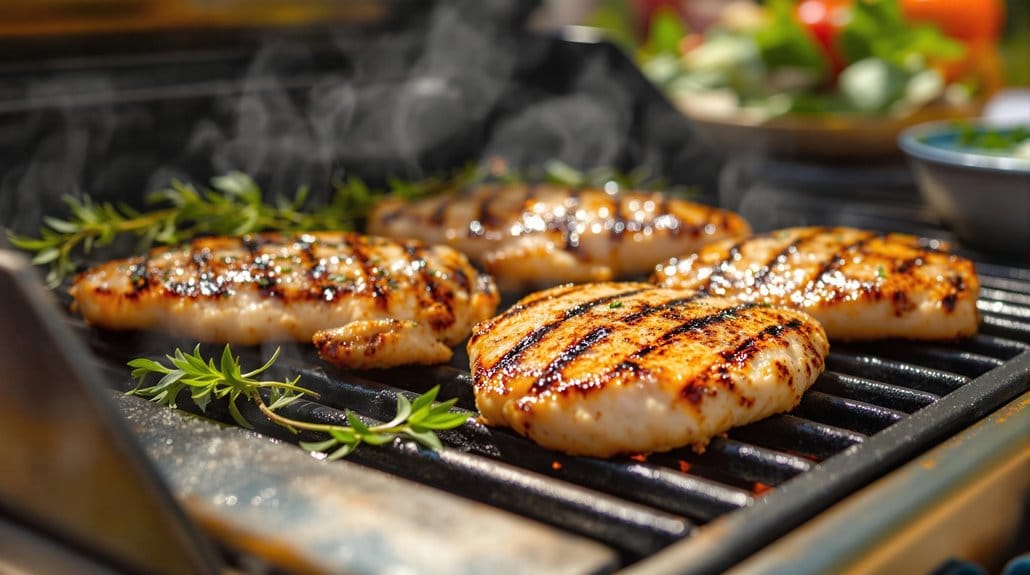 grill chicken thoroughly until cooked