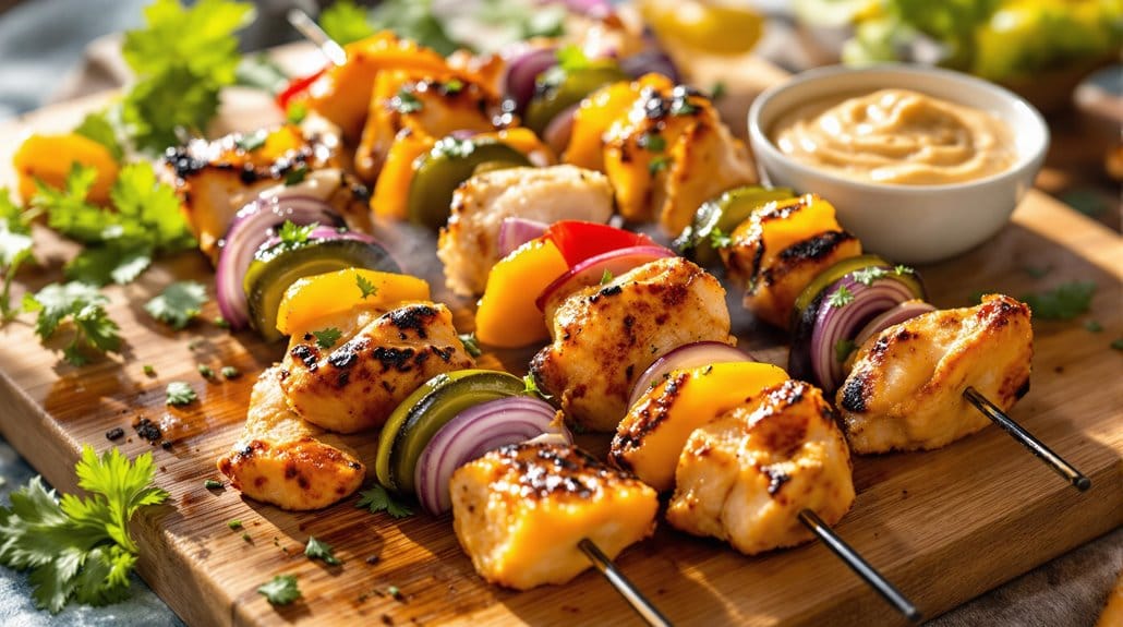 grill marinated chicken skewers