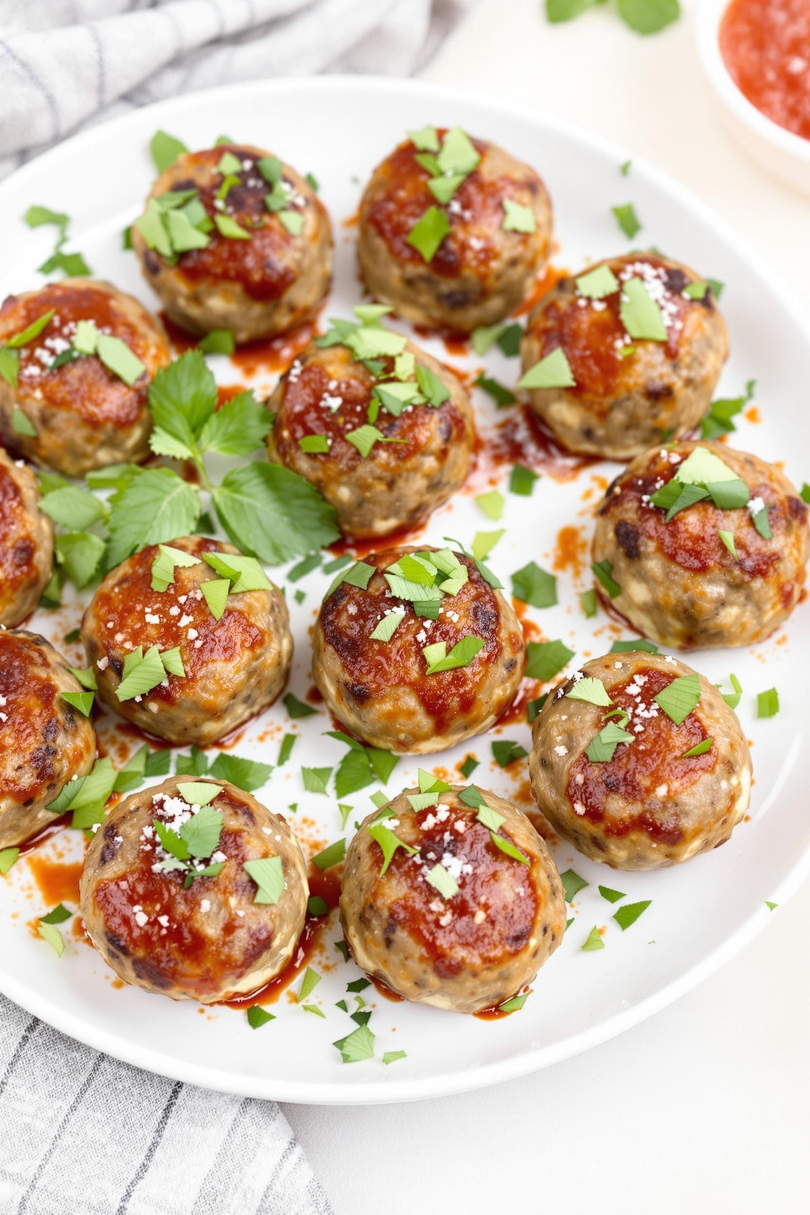 Air Fryer Mozzarella-Stuffed Meatballs