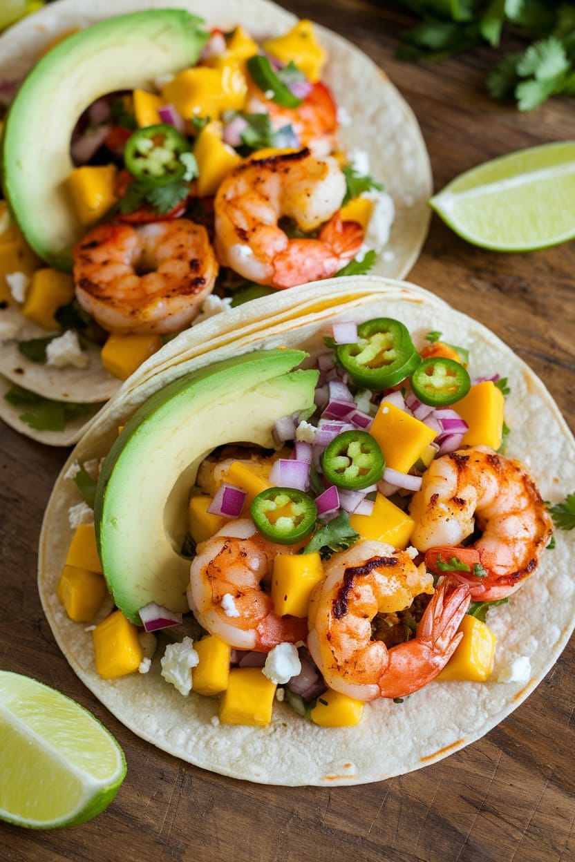 Chipotle Shrimp Tacos with Mango Salsa - Flavor to Share