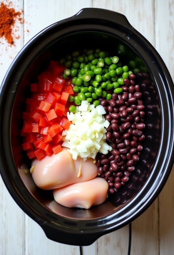 add beans and corn