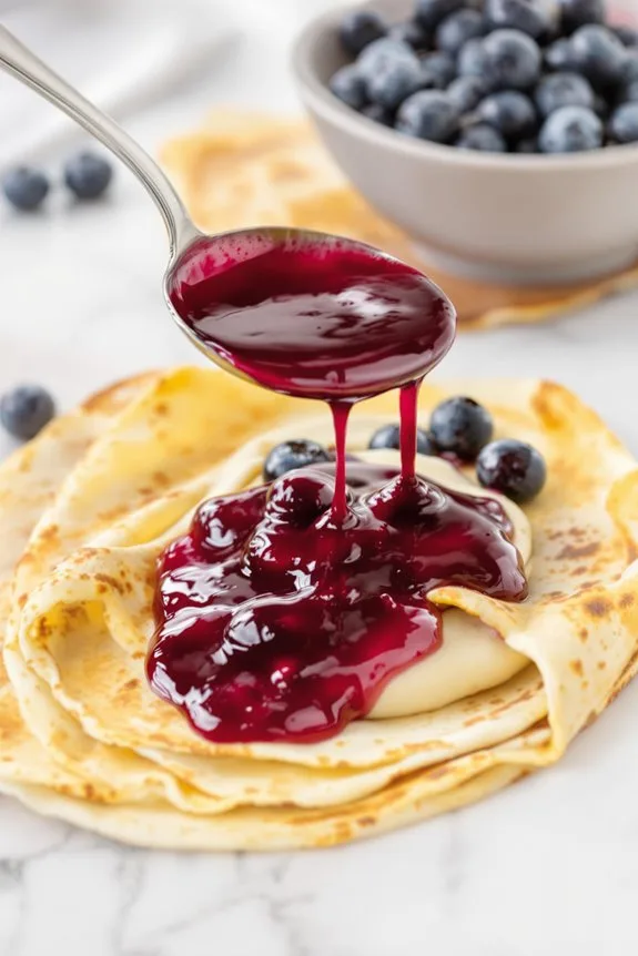 add blueberry compote layer