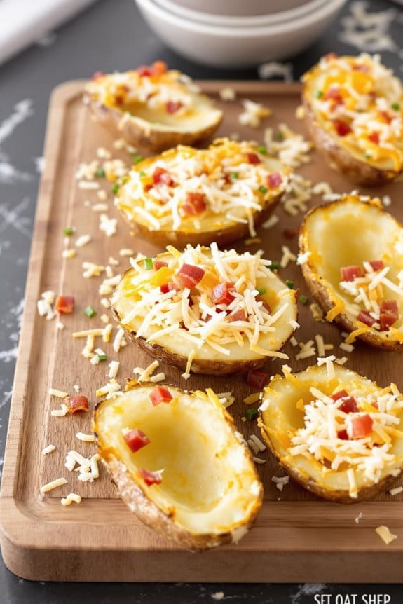 add cheese and bacon