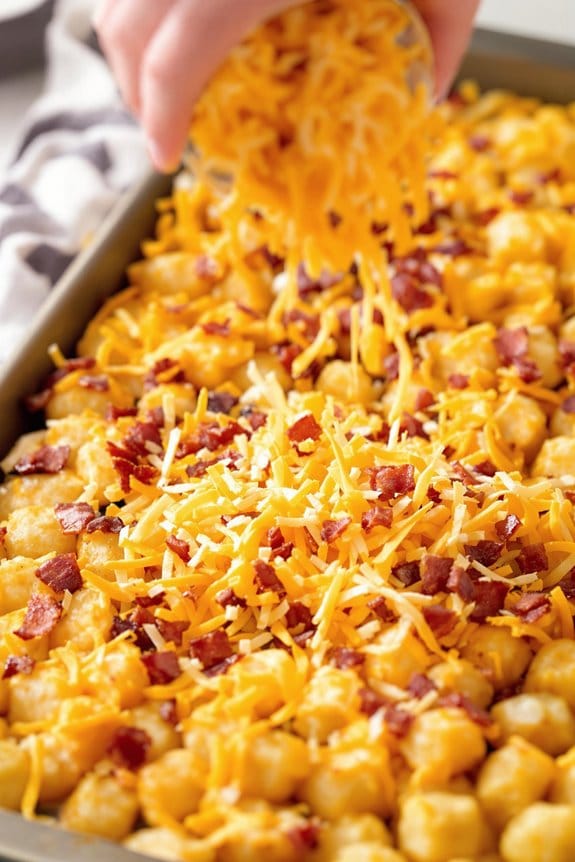 add cheese and bacon