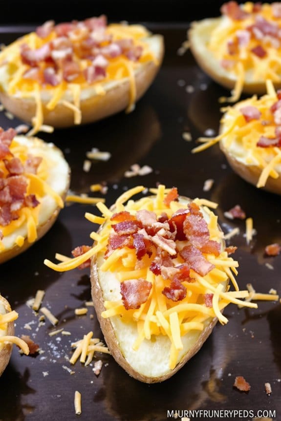 add cheese and bacon