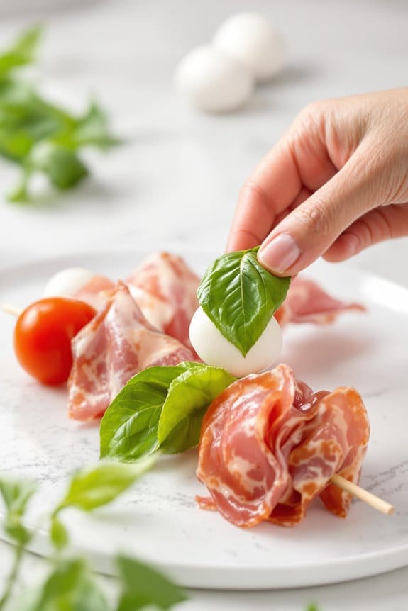 add cheese and basil