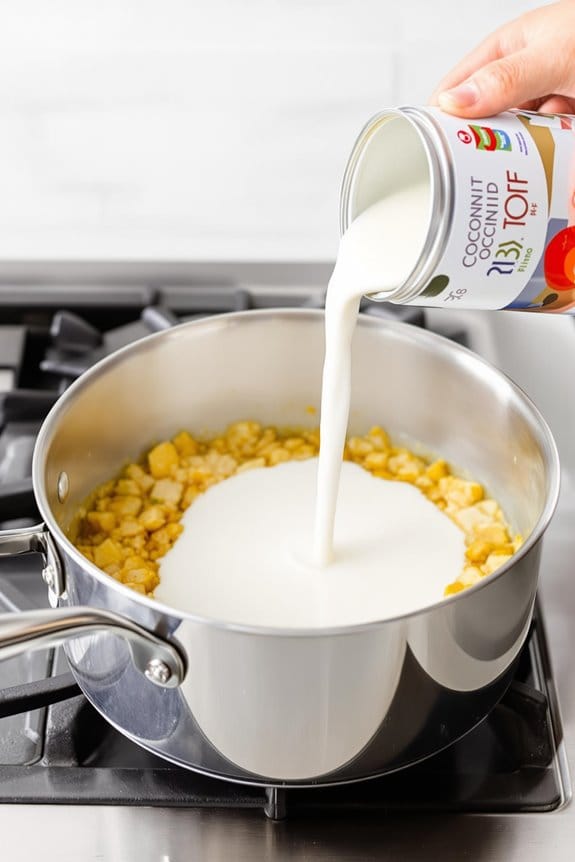 add coconut milk now