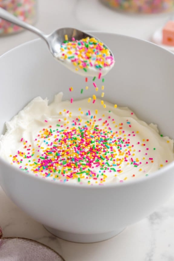 add colorful funfetti sprinkles