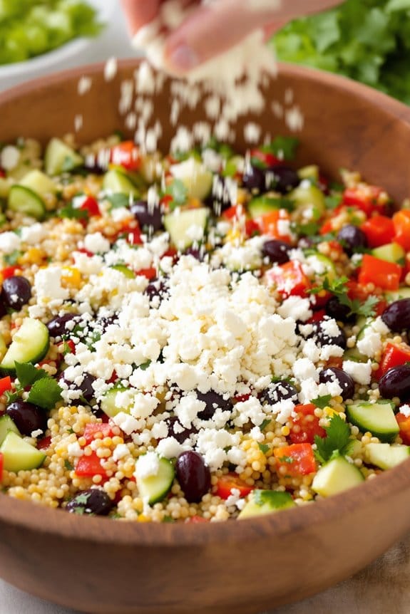 add crumbled feta cheese