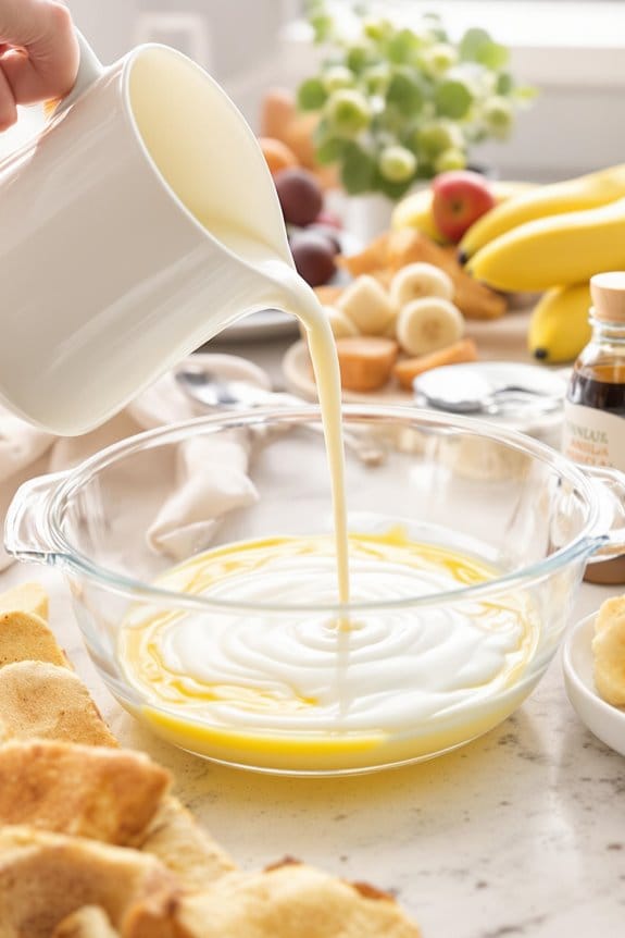 add milk and vanilla