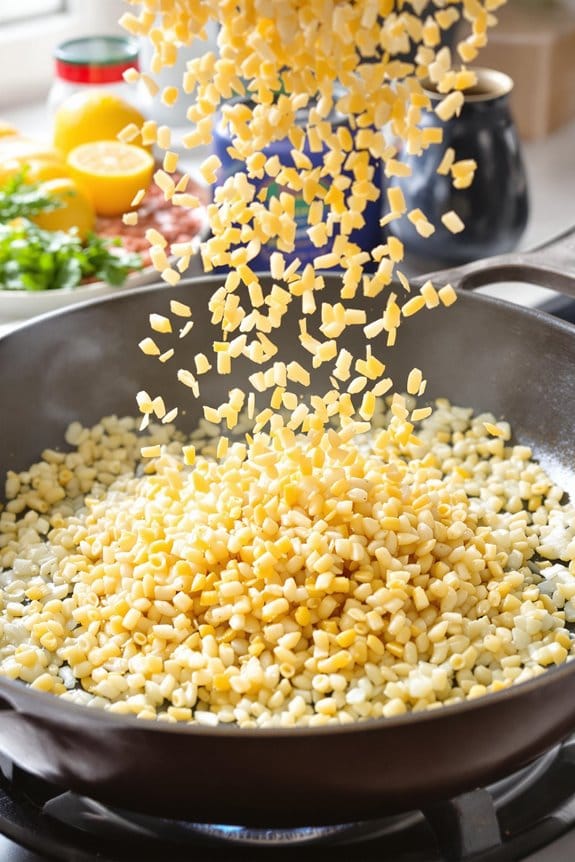 add orzo to skillet