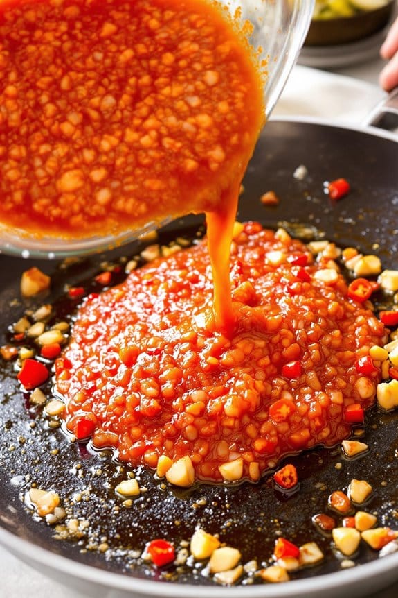add sauce to mixture