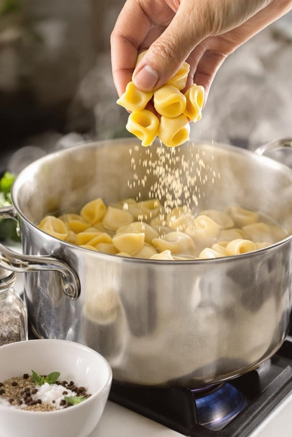 add tortellini and spices