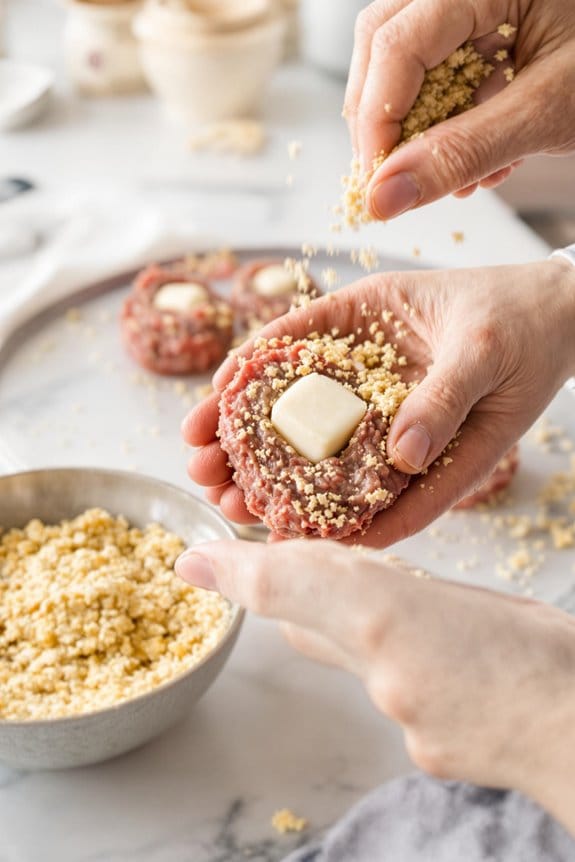 coat food with breadcrumbs