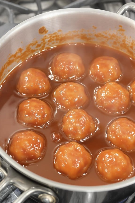 coat meatballs with bbq