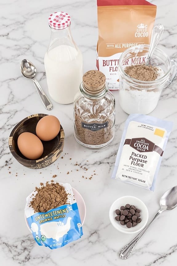collect waffle making ingredients