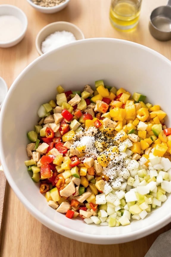 combine filling ingredients thoroughly