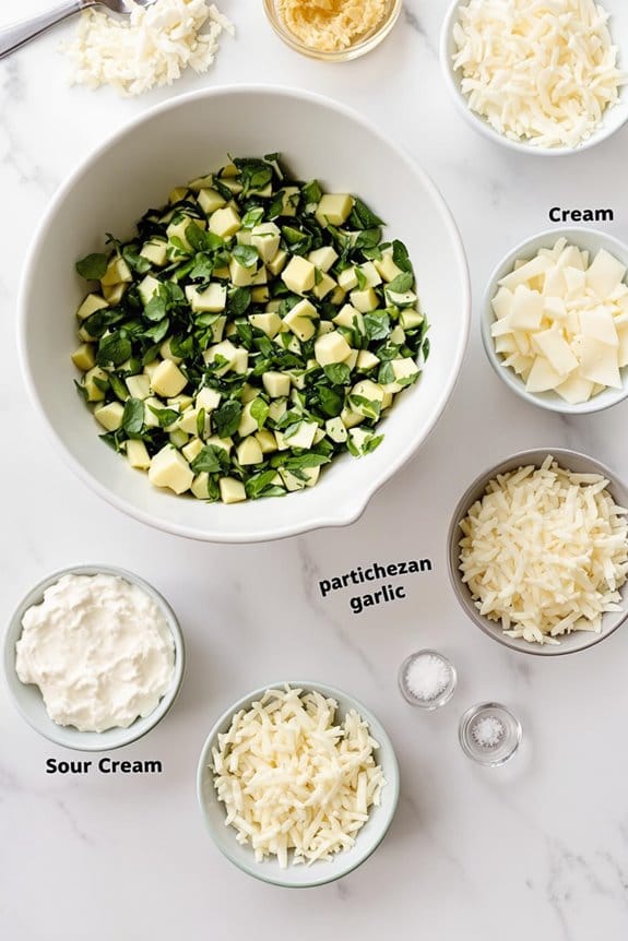 combine ingredients for filling