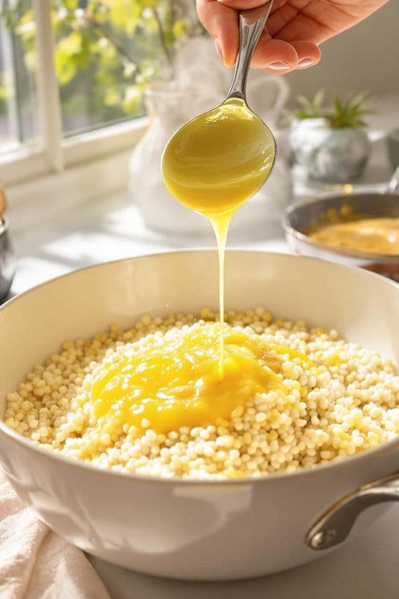 combine ingredients with garlic