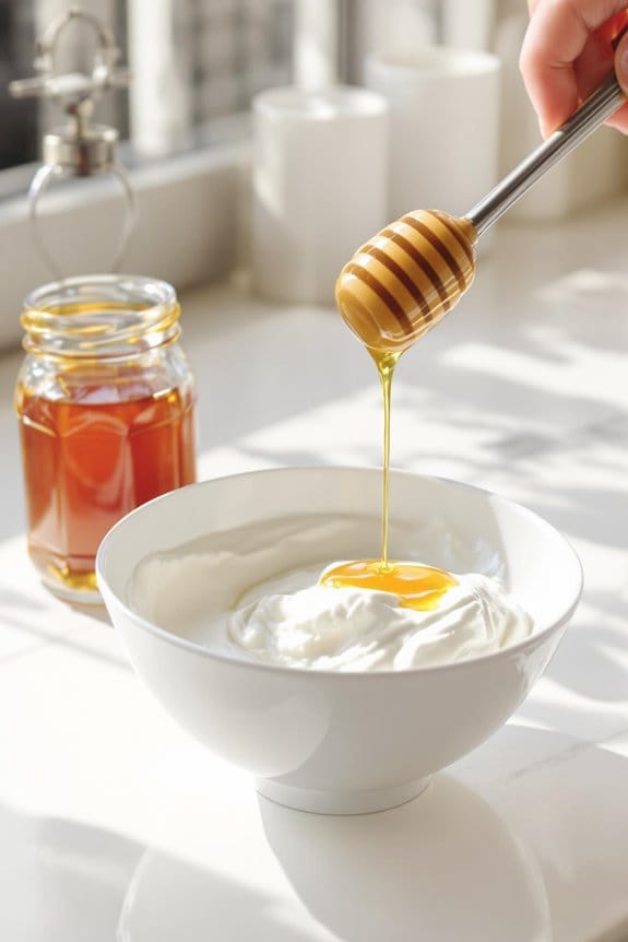 combine yogurt with honey