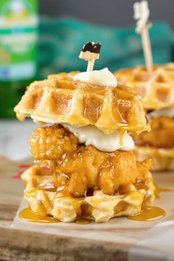 dino nugget waffle sliders