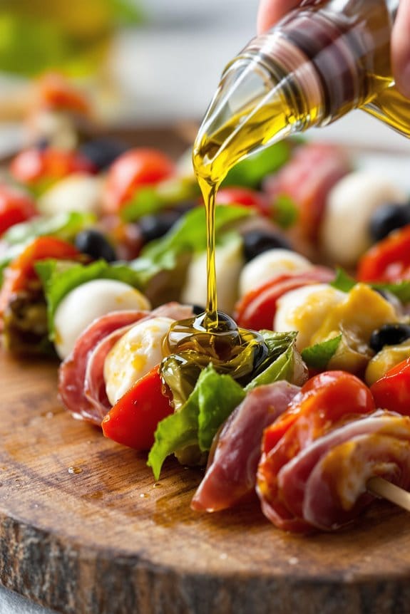 drizzle olive oil evenly