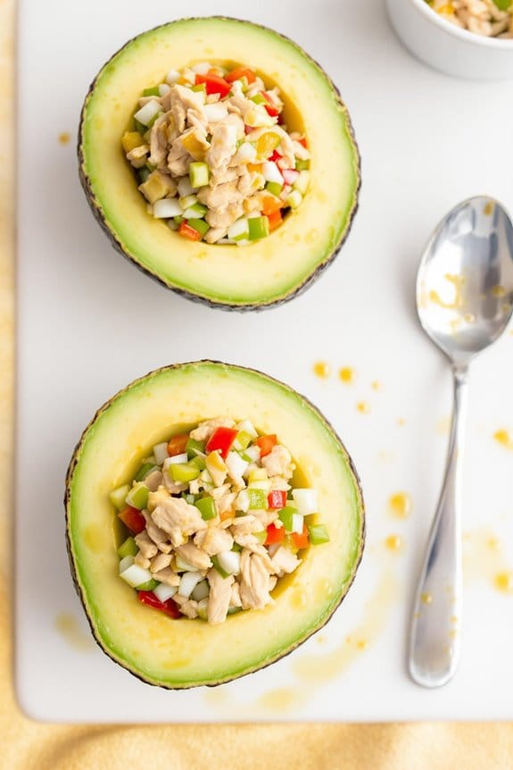 fill avocado halves completely