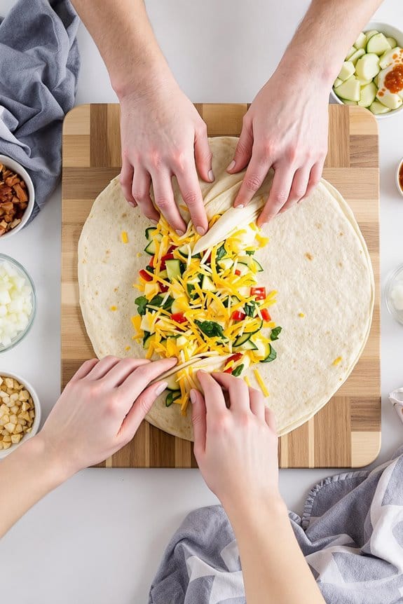 fold and seal burritos