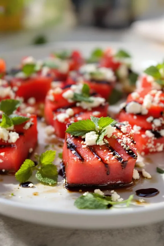 grilled watermelon feta appetizer