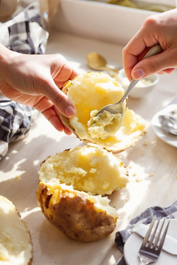 hollow out baked potatoes