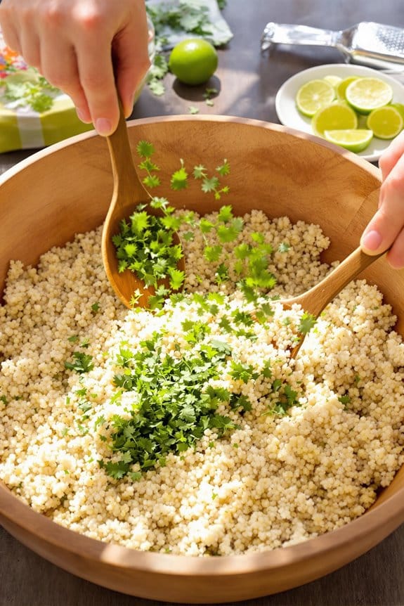 incorporate cilantro into quinoa