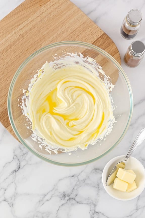 incorporate melted butter gently