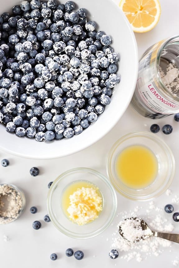 mix blueberry batter ingredients