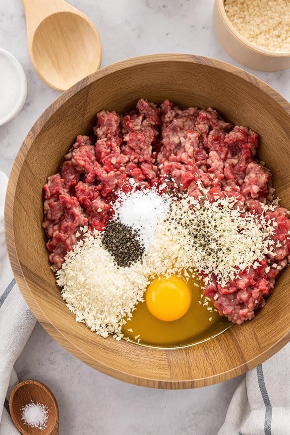 mix meat with spices
