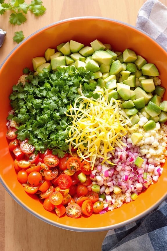mix quinoa with vegetables