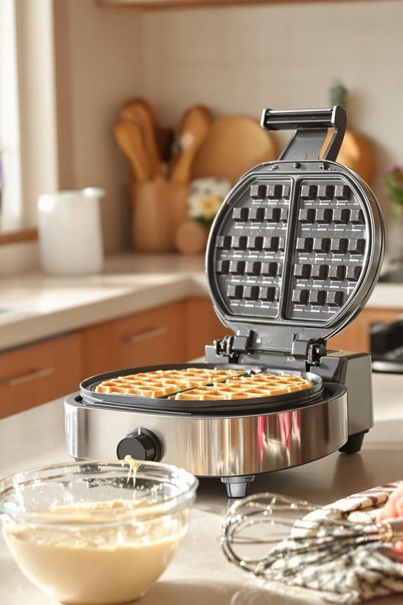 preheat the waffle iron