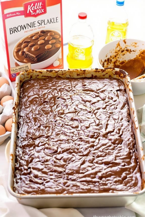 prepare brownie base layer