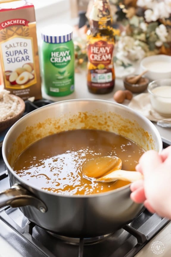 prepare caramel sauce mixture