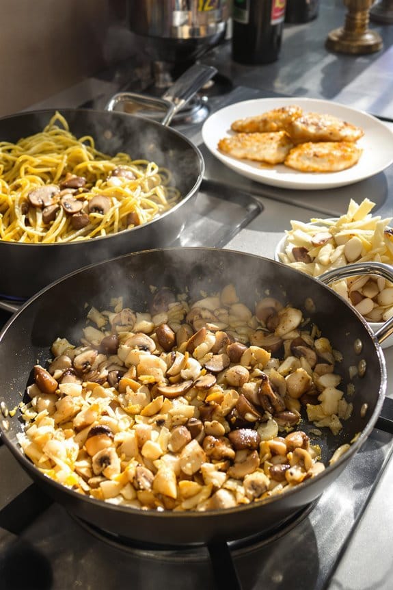 prepare chicken and pasta