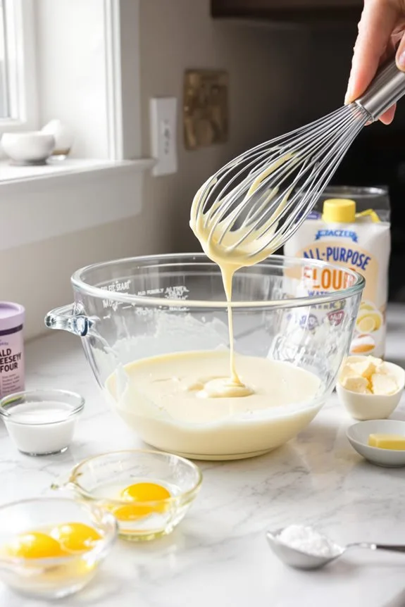 prepare crepe batter mixture
