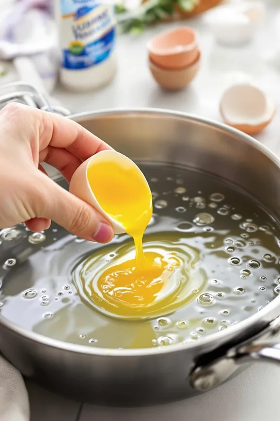 prepare poached eggs first