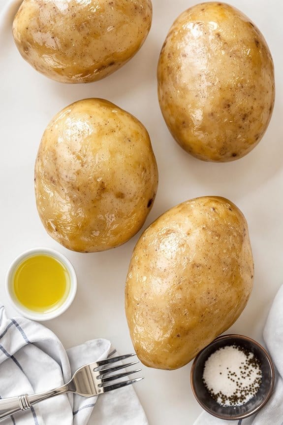 prepare potatoes for baking