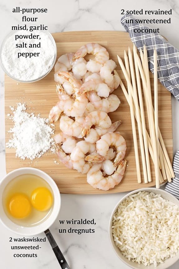 prepare shrimp and skewers